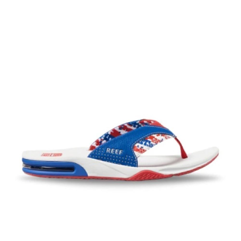 Reef Men's Fanning - Patriotic Red/White/Blue 10 NWT IN PACKAGE